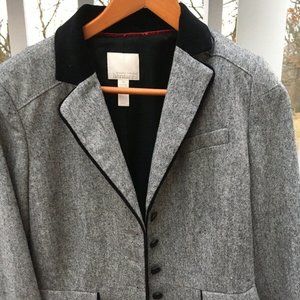 BANANA REPUBLIC HERITAGE Gray Tweed Wool Blazer 10